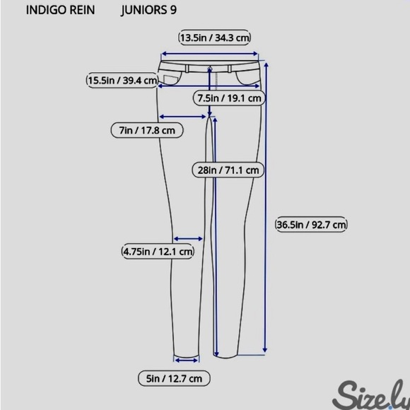 Indigo Rein Juniors Distressed Jeans 9 Blue Tapered Ankle Straight Skinny Leg - Picture 13 of 13